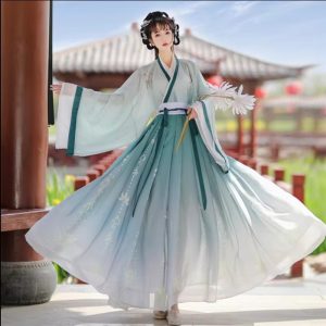 Hanfu Gaun Tari Panggung Bordir Tradisional Tiongkok