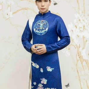 Ao Dai Men Awan Biru & Putih Ao Dai Vietnam